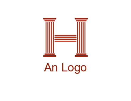 columns in letter H logo