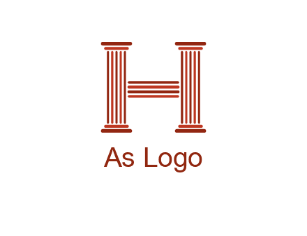columns in letter H logo