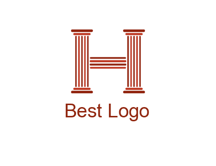 columns in letter H logo