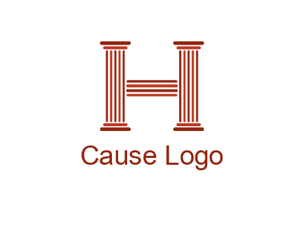 columns in letter H logo