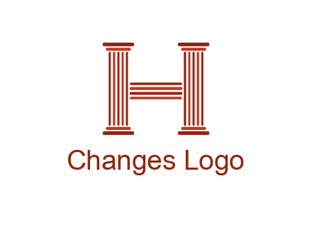 columns in letter H logo