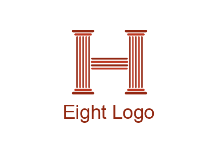 columns in letter H logo