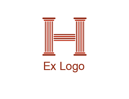 columns in letter H logo