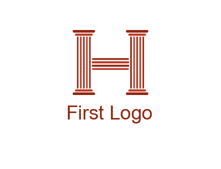 columns in letter H logo
