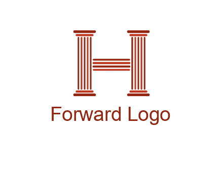 columns in letter H logo