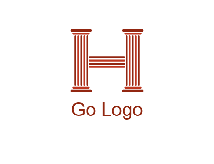 columns in letter H logo