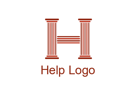 columns in letter H logo