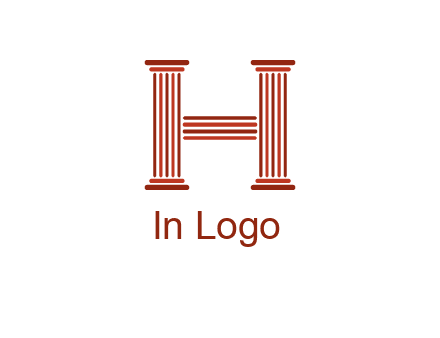 columns in letter H logo