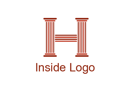 columns in letter H logo