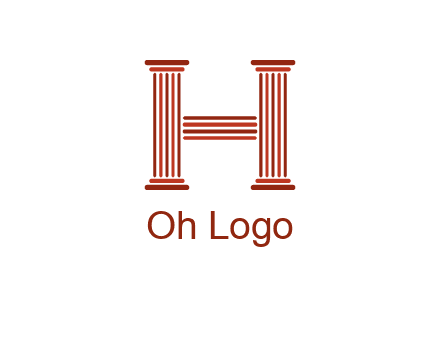 columns in letter H logo