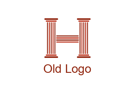 columns in letter H logo