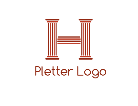 columns in letter H logo