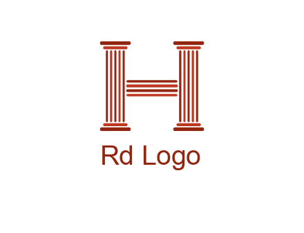 columns in letter H logo