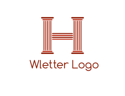 columns in letter H logo