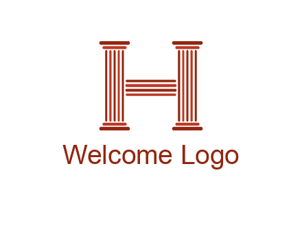 columns in letter H logo