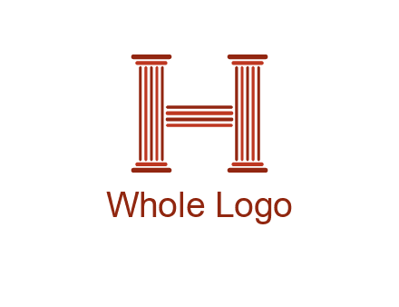 columns in letter H logo
