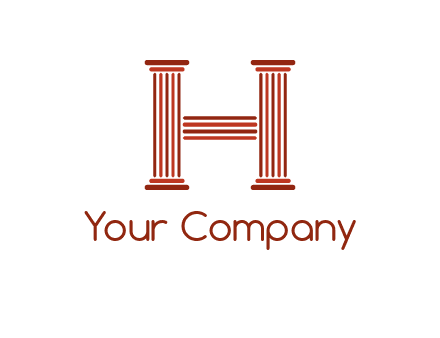 columns in letter H logo