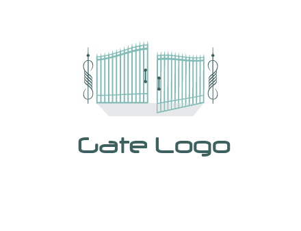 ornamental open gate icon