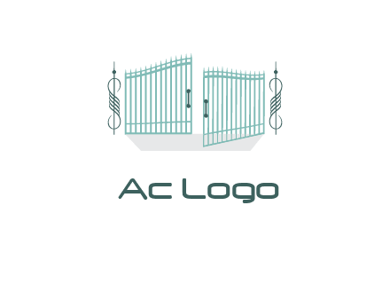 ornamental open gate icon