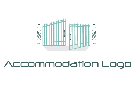 ornamental open gate icon