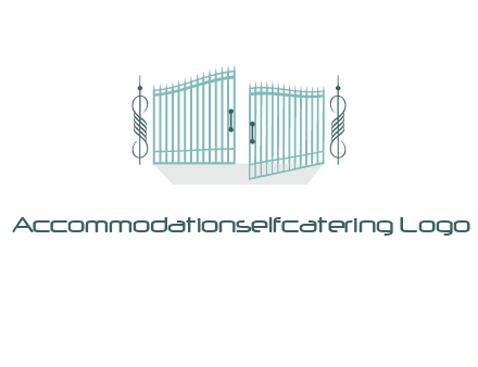 ornamental open gate icon