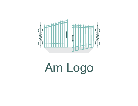 ornamental open gate icon