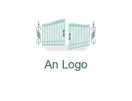 ornamental open gate icon