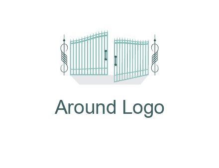ornamental open gate icon