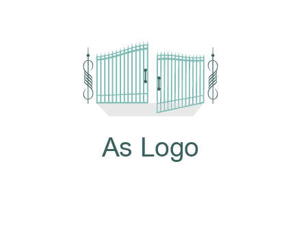 ornamental open gate icon
