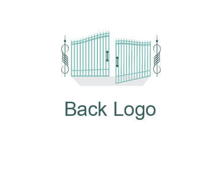 ornamental open gate icon