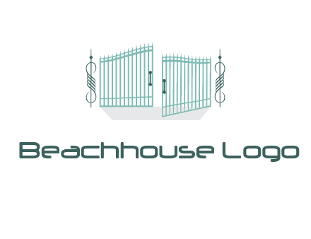 ornamental open gate icon