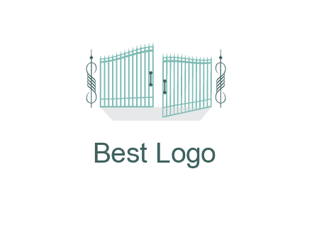 ornamental open gate icon