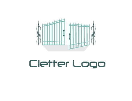 ornamental open gate icon