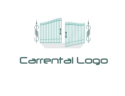 ornamental open gate icon