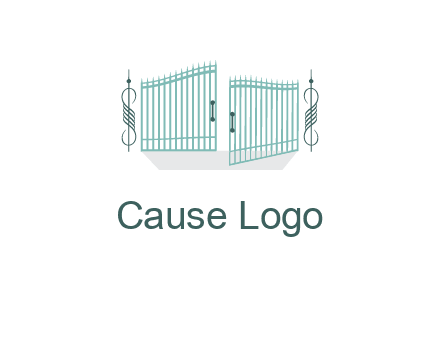 ornamental open gate icon
