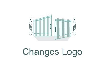 ornamental open gate icon