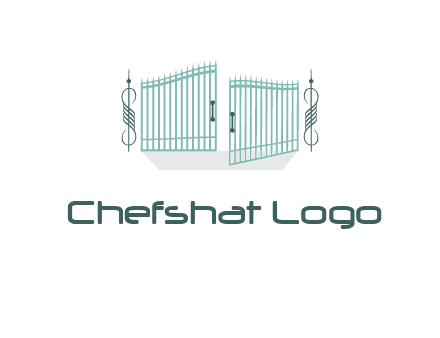 ornamental open gate icon