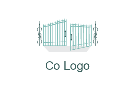 ornamental open gate icon