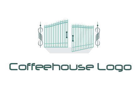 ornamental open gate icon