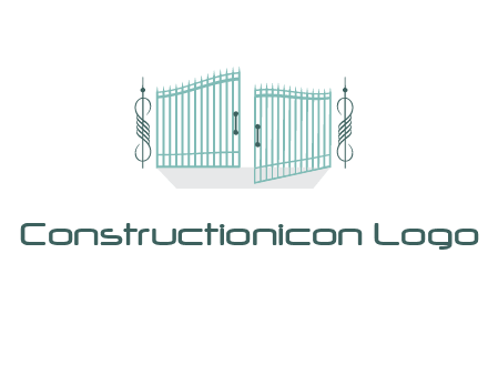 ornamental open gate icon