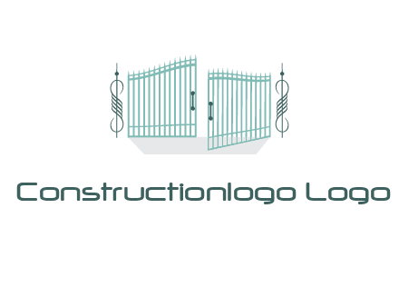 ornamental open gate icon