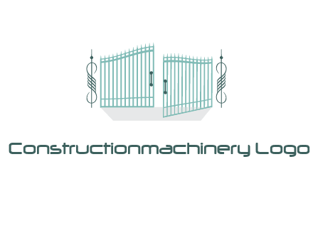 ornamental open gate icon