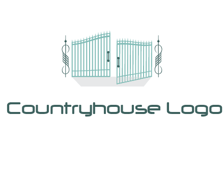 ornamental open gate icon