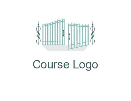 ornamental open gate icon