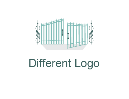 ornamental open gate icon