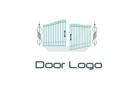 ornamental open gate icon