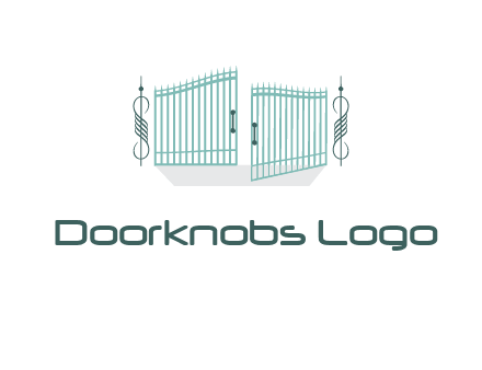 ornamental open gate icon