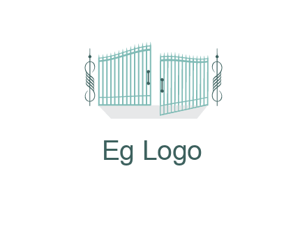ornamental open gate icon