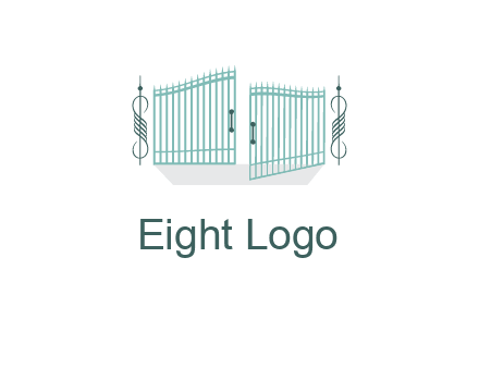 ornamental open gate icon
