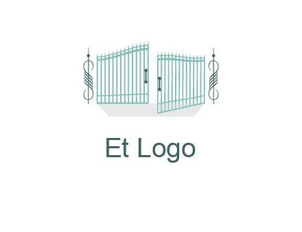 ornamental open gate icon